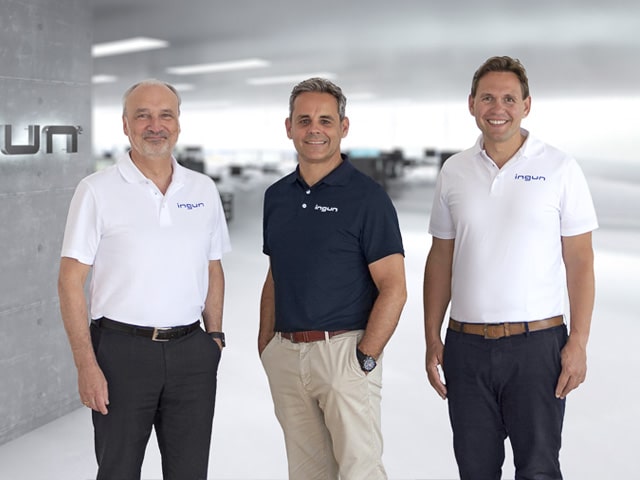 Gruppenbild des Managements von INGUN (Michael Eisele, Armin Karl und Jochen Müller)